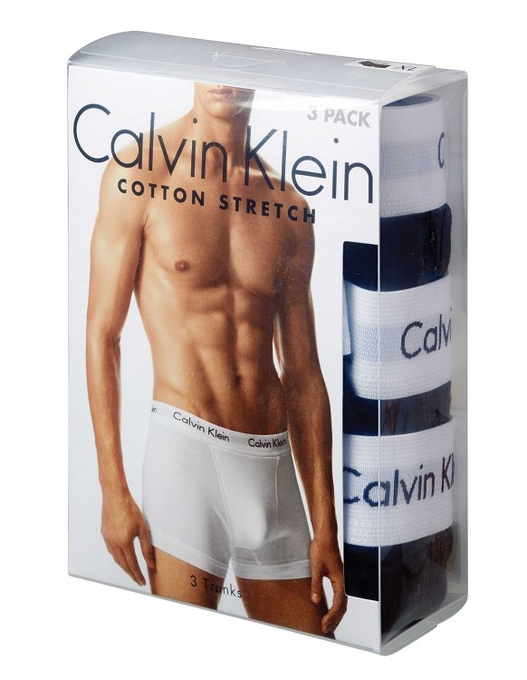 Calvin Klein 3 Pack Low Rise Cotton Stretch Trunks 0000U2664G 001Μαύρο