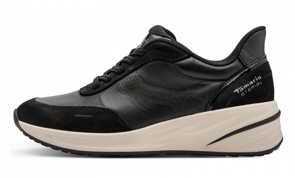 Tamaris Γυναικείο Δερμάτινο Sneaker STEP-IN 1-23716-47 001 Μαύρο