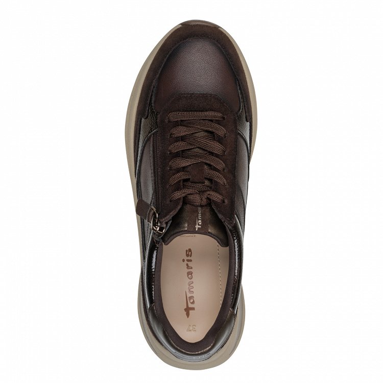 Tamaris Γυναικείο Δερμάτινο Sneaker 1-23753-47 303 Καφέ