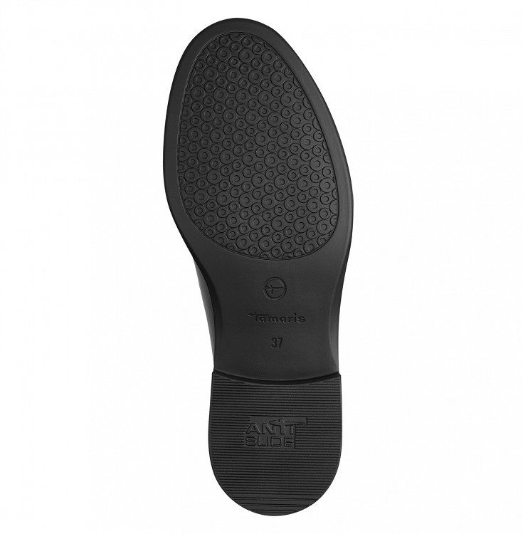 Tamaris Γυναικείο Δερμάτινο Loafer 1-24325-43 001 Μαύρο