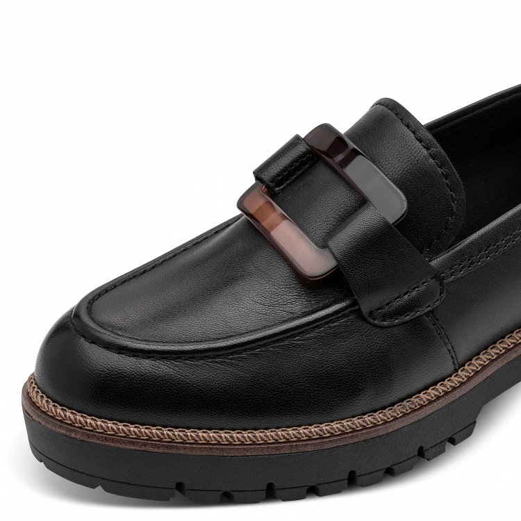 Tamaris Γυναικείο Δερμάτινο Loafer 1-24722-43 003 Black Leather