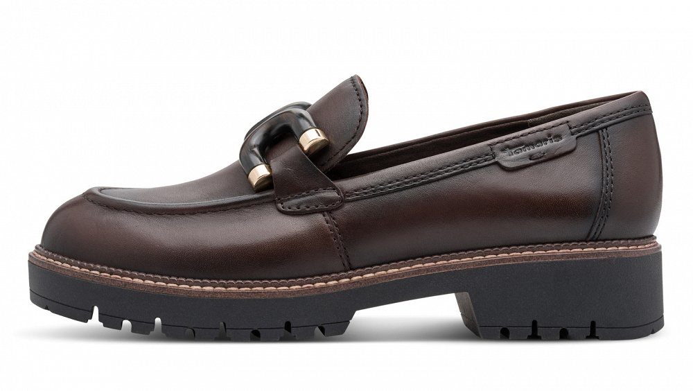 Tamaris Γυναικείο Δερμάτινο Loafer 1-24740-47 304 Mocca