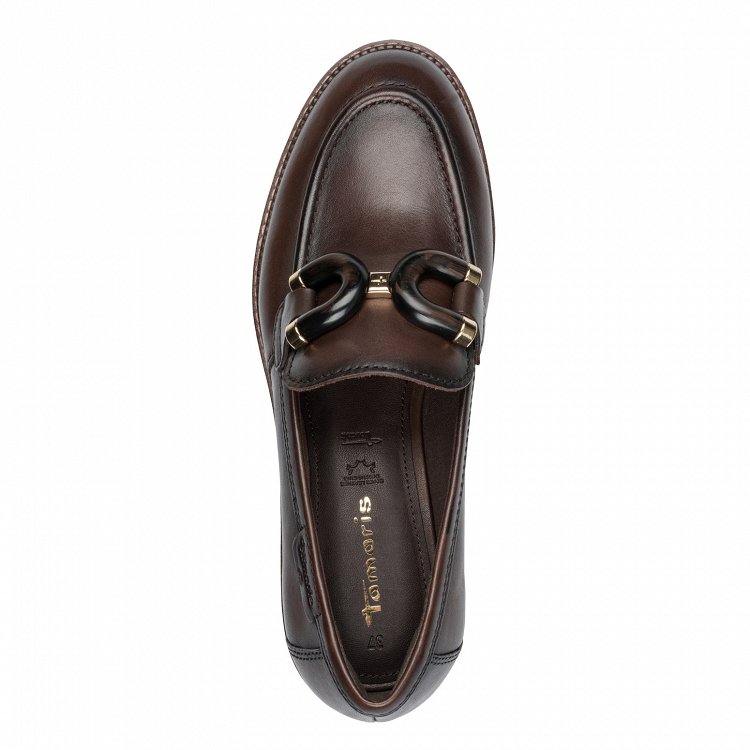 Tamaris Γυναικείο Δερμάτινο Loafer 1-24740-47 304 Mocca