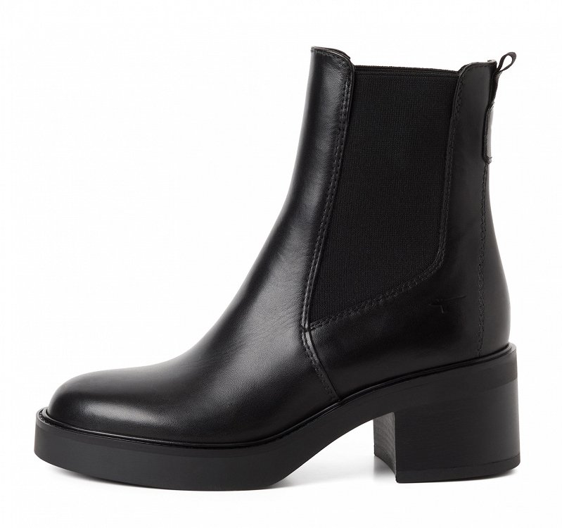 Tamaris Δερμάτινο Μποτάκι 1-25013-47 003 Black Leather