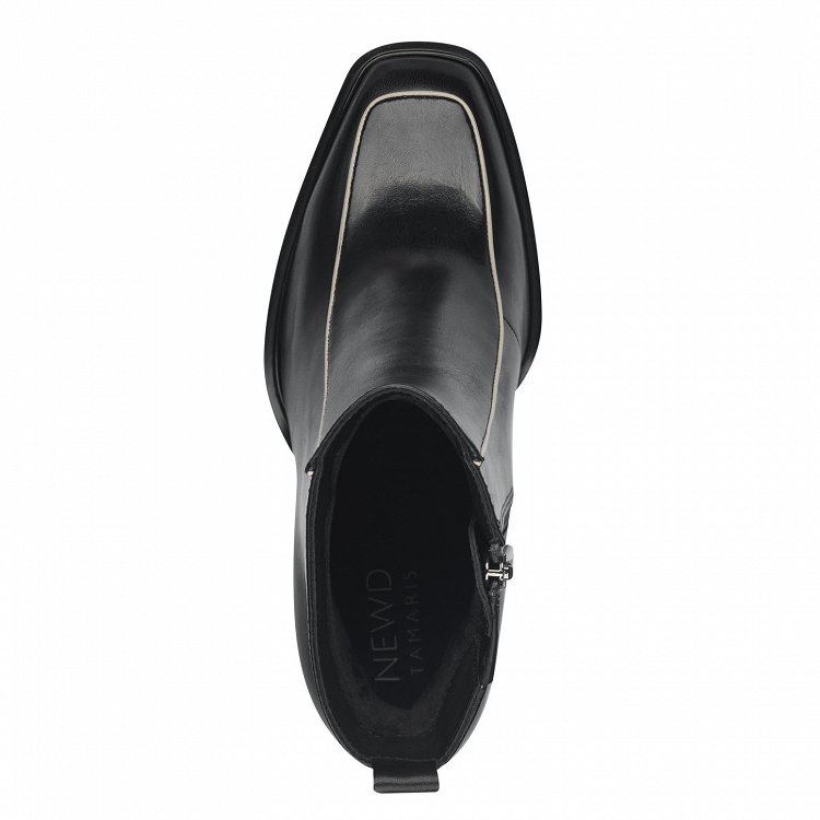 Tamaris NEWD. Δερμάτινο Μποτάκι 1-25038-43 098 Black Comb