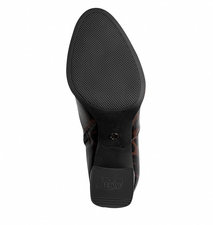 Tamaris Γυναικείο Μποτάκι Με Τακούνι 1-25057-43 389 Mocca Leopard