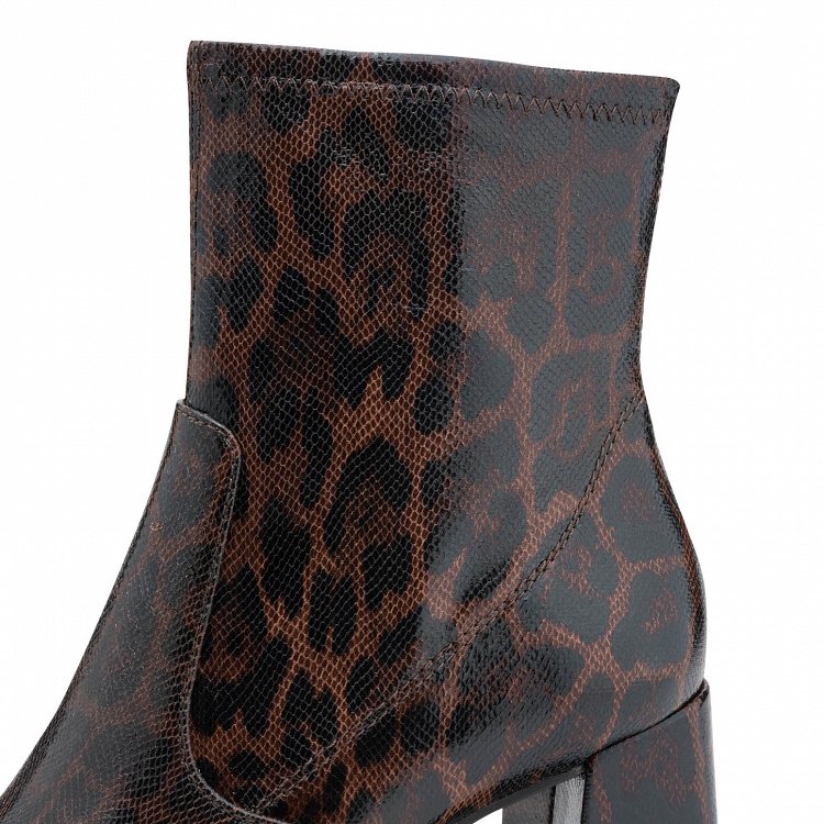 Tamaris Γυναικείο Μποτάκι Με Τακούνι 1-25057-43 389 Mocca Leopard