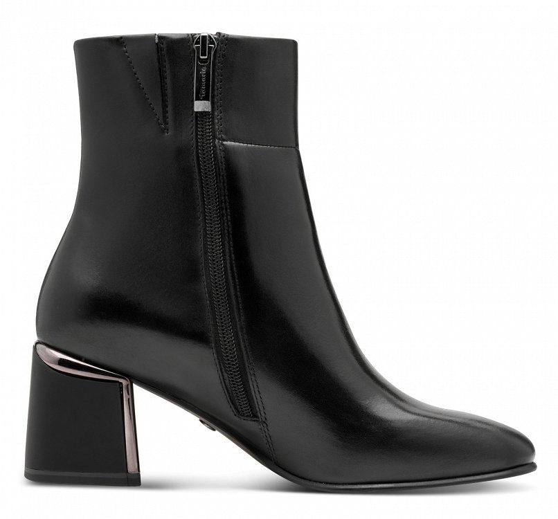 Tamaris Δερμάτινο Μποτάκι 1-25341-45 003 Black Leather