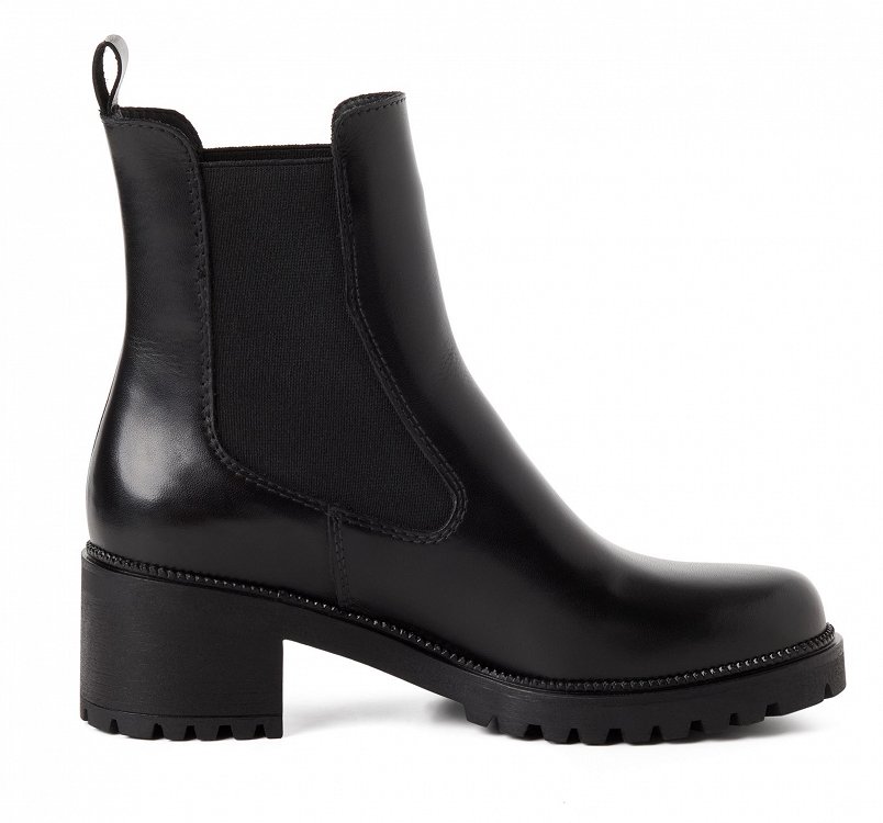 Tamaris Δερμάτινο Μποτάκι 1-25407-47 003 Black Leather
