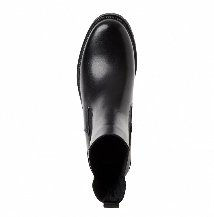 Tamaris Δερμάτινο Μποτάκι 1-25407-47 003 Black Leather