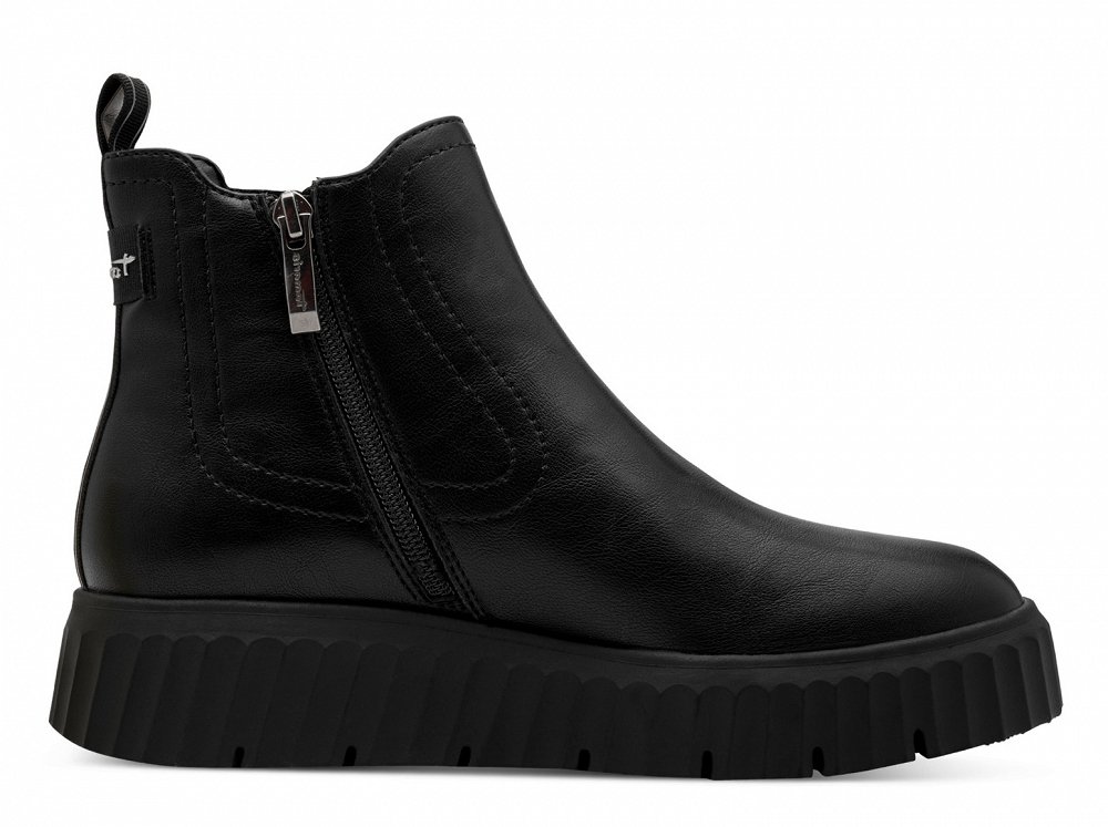 Tamaris Μποτάκι Flat 1-25420-45 020 Black Matt