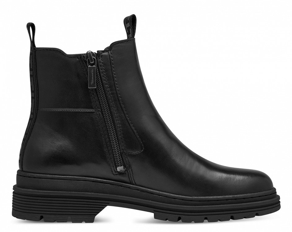 Tamaris Δερμάτινο Μποτάκι 1-25436-41 003 Black Leather