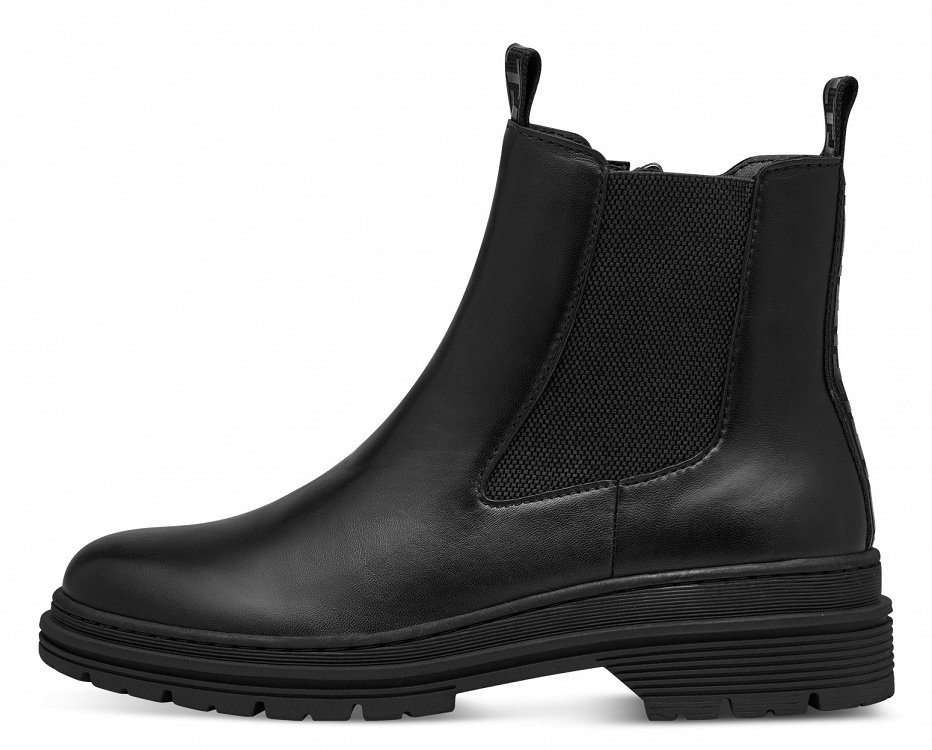 Tamaris Δερμάτινο Μποτάκι 1-25436-41 003 Black Leather