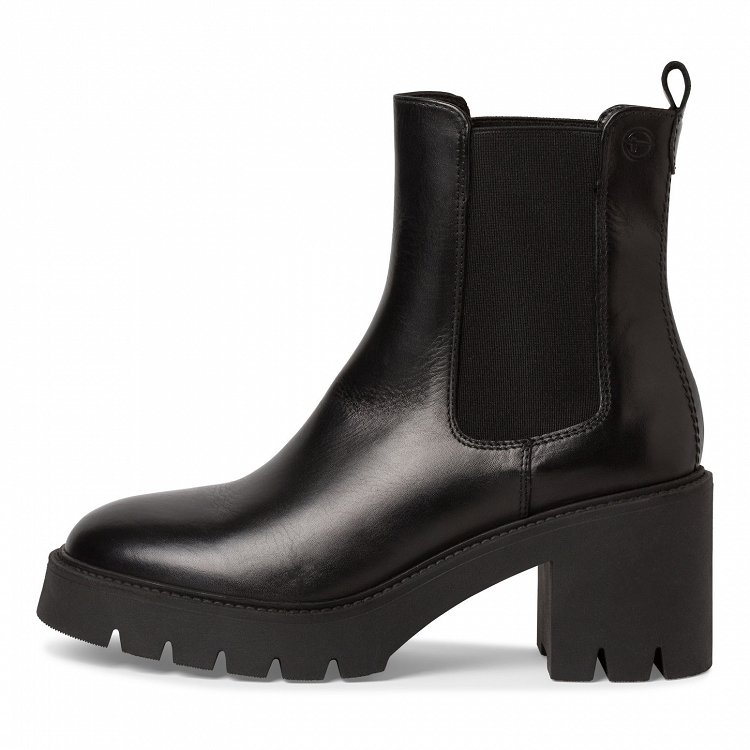Tamaris Δερμάτινο Μποτάκι 1-25469-41 003 Black Leather