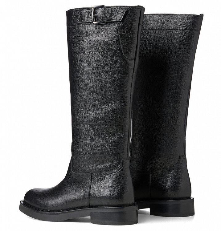 Tamaris NEWD. Δερμάτινη Μπότα Flat 1-25506-43 003 Black Leather