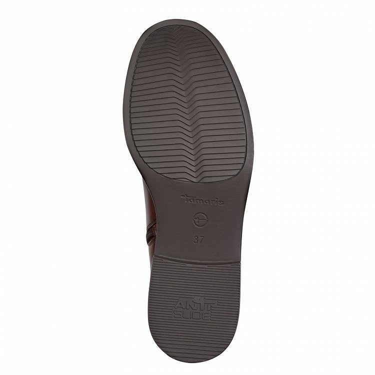 Tamaris Δερμάτινη Μπότα Flat 1-25540-41 392 Cognac Comb