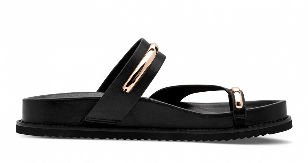 Tamaris Δερμάτινo Flat Sandal 1-27415-46 001 Μαύρο