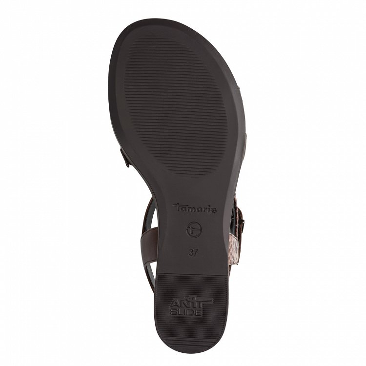 Tamaris Δερμάτινο Flat Πέδιλο 1-28146-46 Mocca Comb