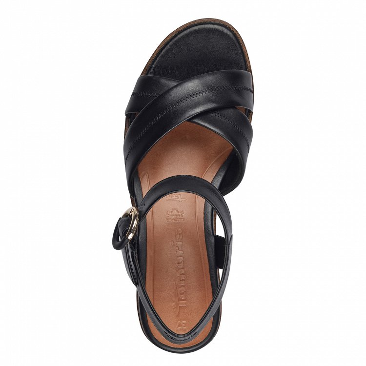 Tamaris Δερμάτινη Πλατφόρμα 1-28202-42 003 Black Leather