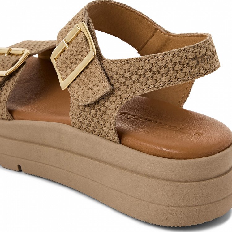 Tamaris Δερμάτινη Πλατφόρμα 1-28209-46 330 Taupe Struct.
