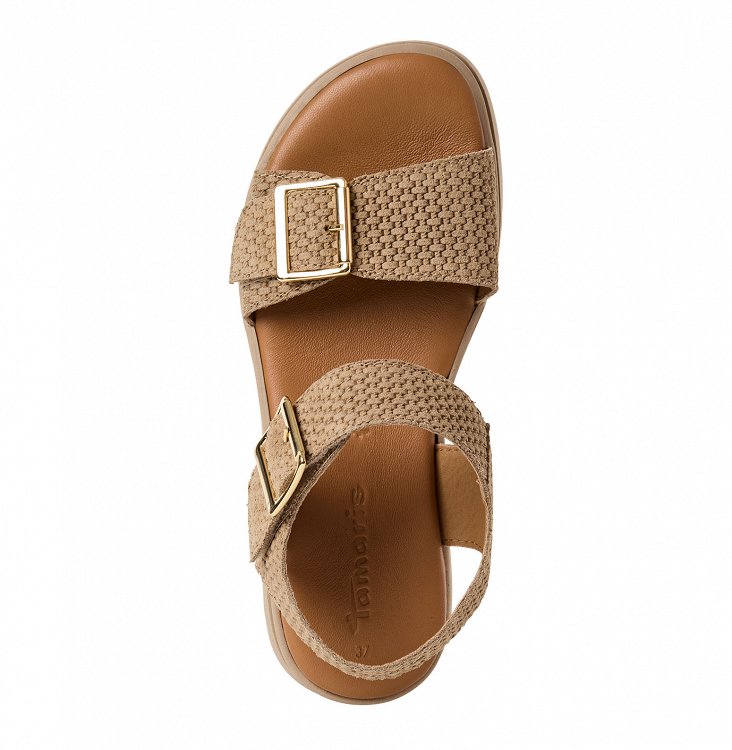 Tamaris Δερμάτινη Πλατφόρμα 1-28209-46 330 Taupe Struct.