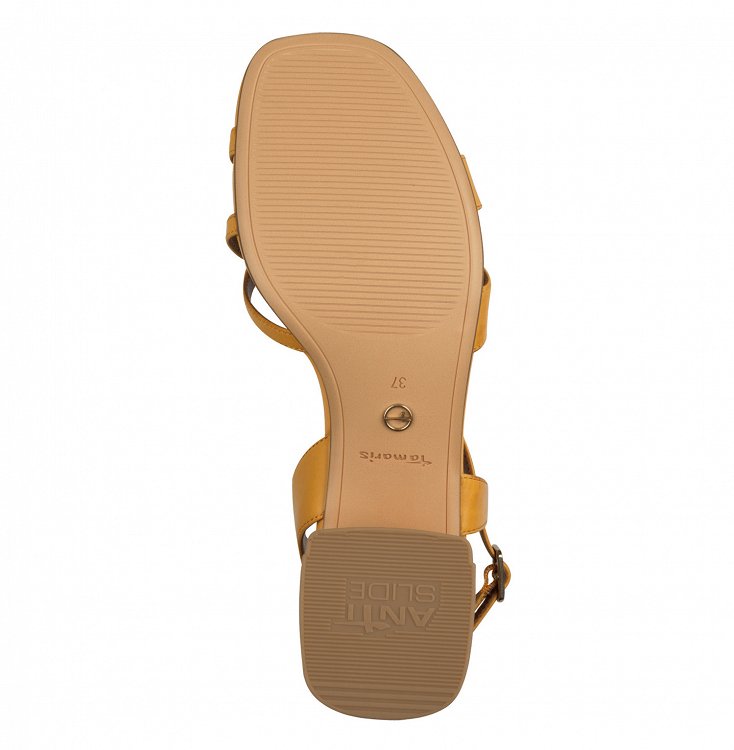 Tamaris Δερμάτινο Πέδιλο 1-28253-44 600 Κίτρινο