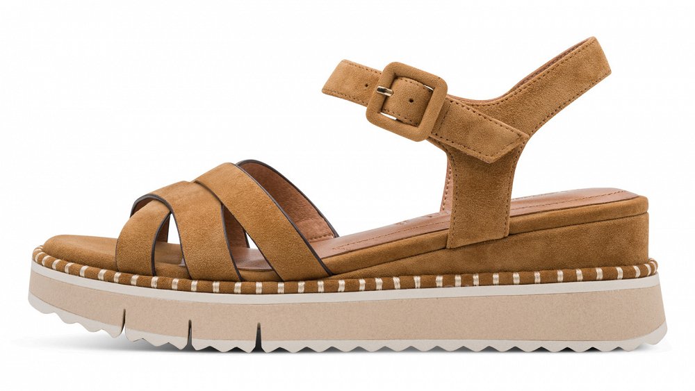 Tamaris Δερμάτινη Πλατφόρμα 1-28269-46 Cognac
