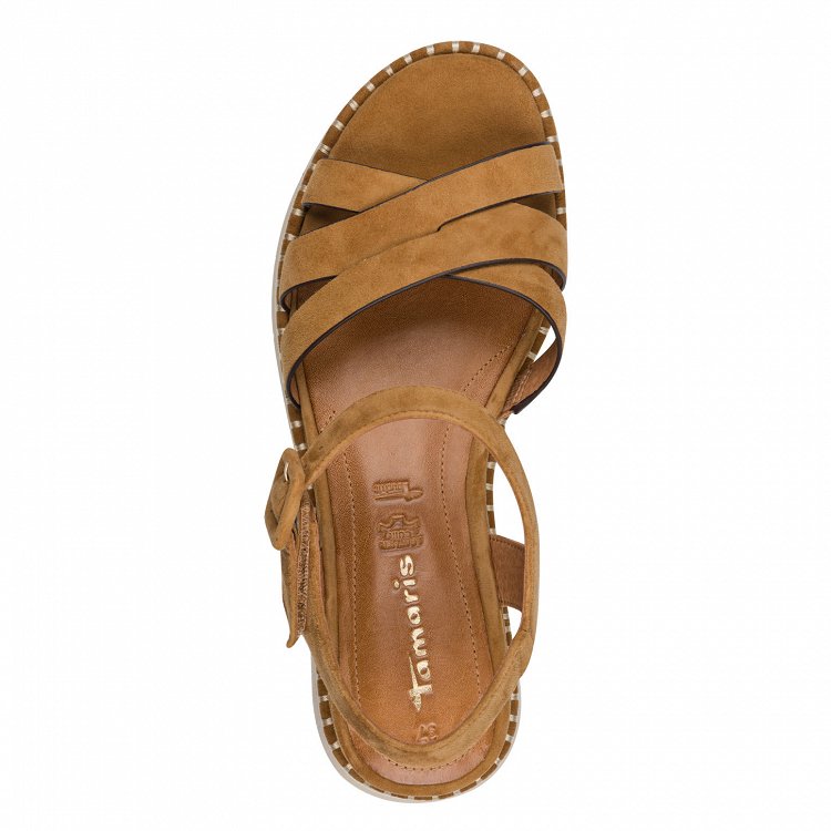 Tamaris Δερμάτινη Πλατφόρμα 1-28269-46 Cognac