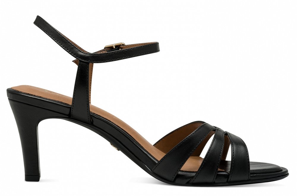 Tamaris Δερμάτινο Πέδιλο 1-28333-44 003 Black Leather
