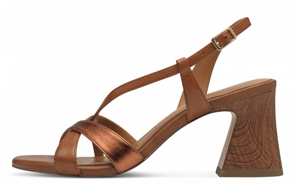 Tamaris Δερμάτινο Πέδιλο 1-28364-44 392 Cognac Comb