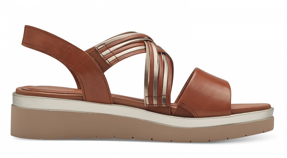 Tamaris Comfort Δερμάτινη Πλατφόρμα 8-88707-42 441 Nut Glam