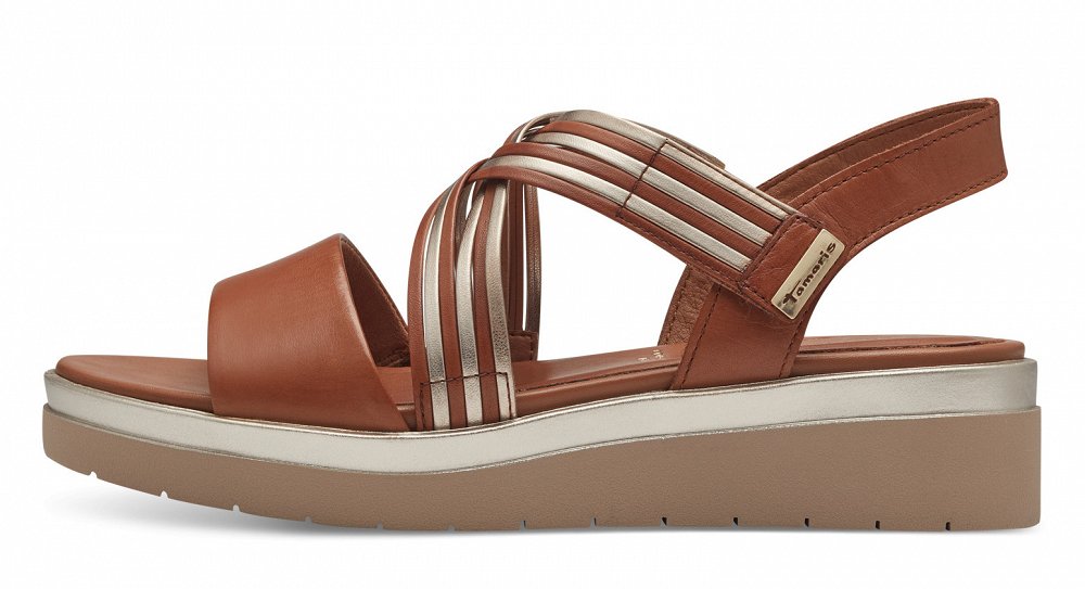 Tamaris Comfort Δερμάτινη Πλατφόρμα 8-88707-42 441 Nut Glam