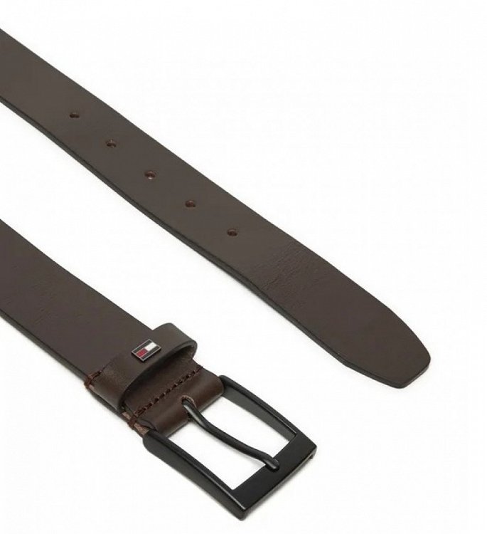 Tommy Hilfiger Ανδρική Δερμάτινη Ζώνη Layton 3.5mm AM0AM13016 0HD Καφέ