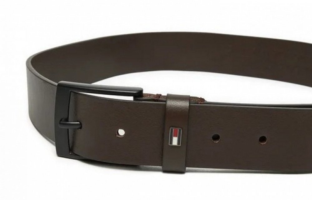 Tommy Hilfiger Ανδρική Δερμάτινη Ζώνη Layton 3.5mm AM0AM13016 0HD Καφέ
