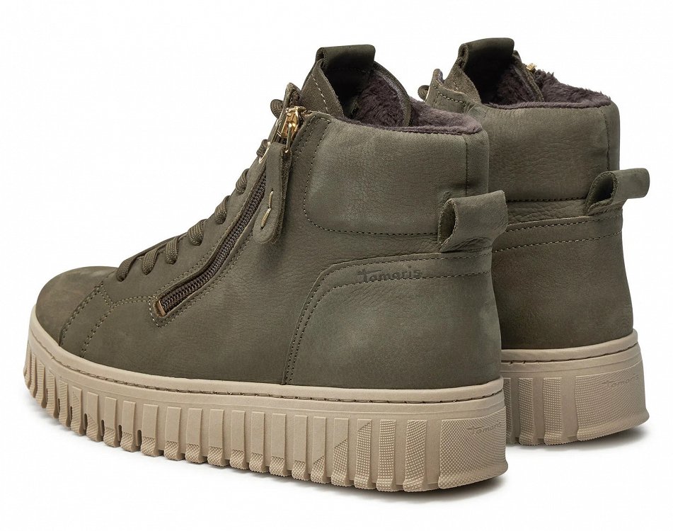 Tamaris Δερμάτινο Μποτάκι 1-25206-43 722 Olive