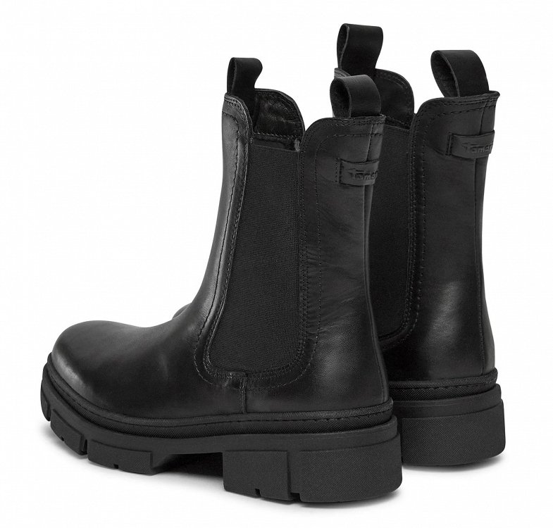 Tamaris Δερμάτινο Μποτάκι 1-25901-41 003 Black Leather