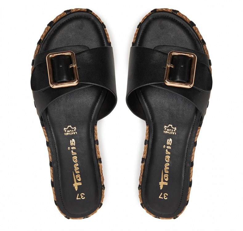 Tamaris Δερμάτινο Flat 1-27117-42 001 Black