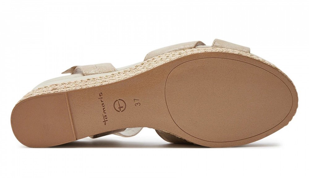 Tamaris Δερμάτινη Πλατφόρμα 1-28001-42 179 Champagne