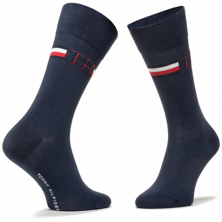 Tommy Hilfiger Σετ 2 Ζευγάρια Ανδρικές Κάλτσες Ψηλές 100001492 002 Navy