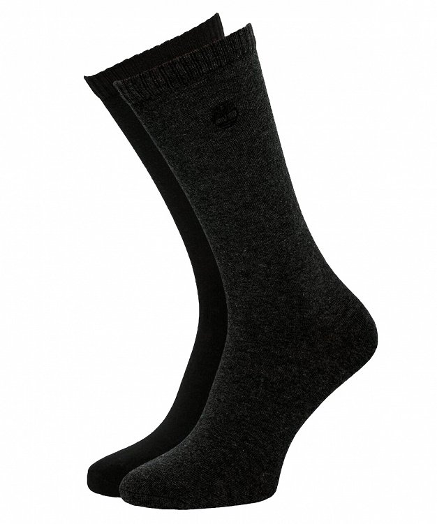 Timberland 2 Pairs Basic Crew Socks A1EQH 010 Black/Grey