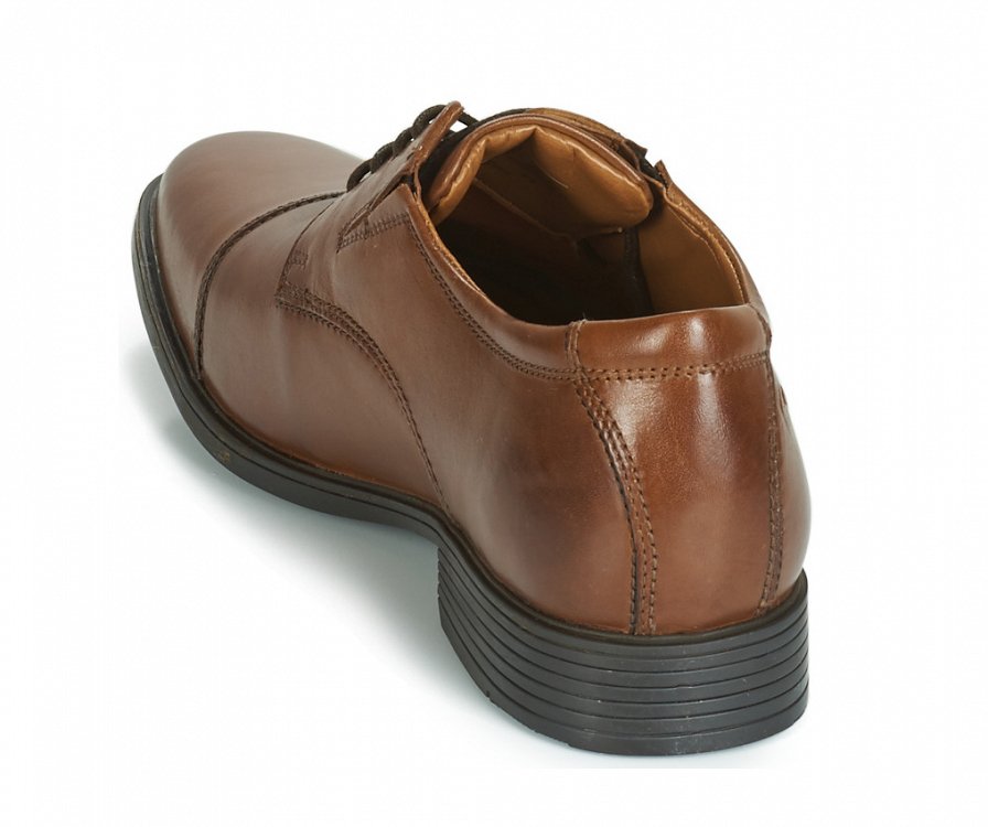 Clarks Tilden Cap 26130096 Dark Tan Leather