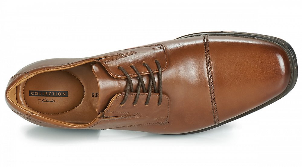 Clarks Tilden Cap 26130096 Dark Tan Leather