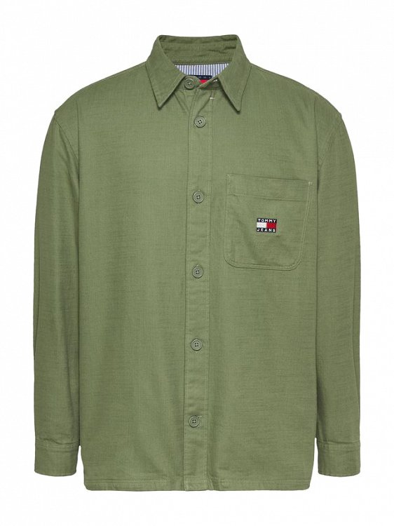 Tommy Hilfiger Ανδρικό Πουκάμισο Oversized Cotton Slub DM0DM20874 MR6 Πράσινο