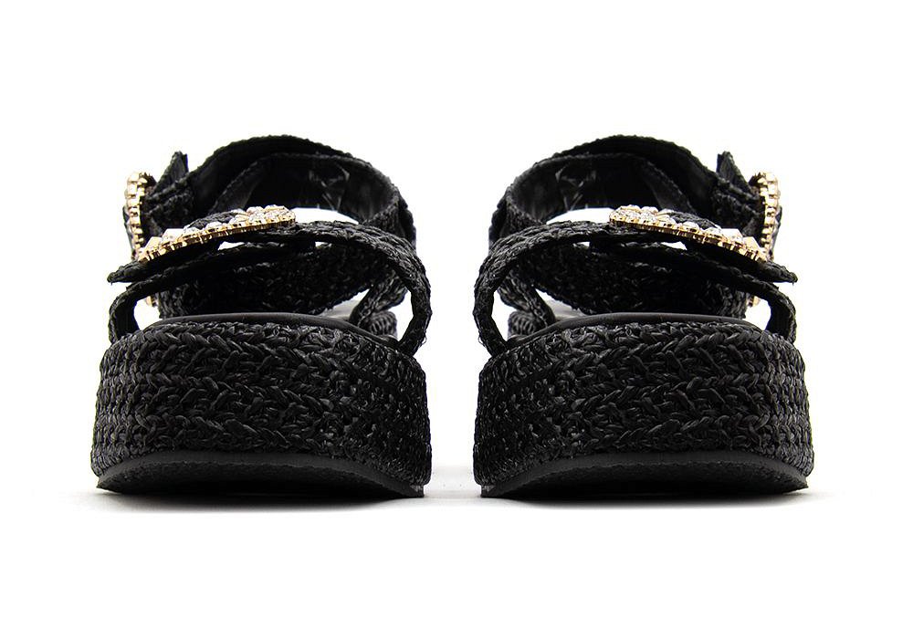 Mariella Fabiani Raffia Strass Flatform Sandal 2505-05