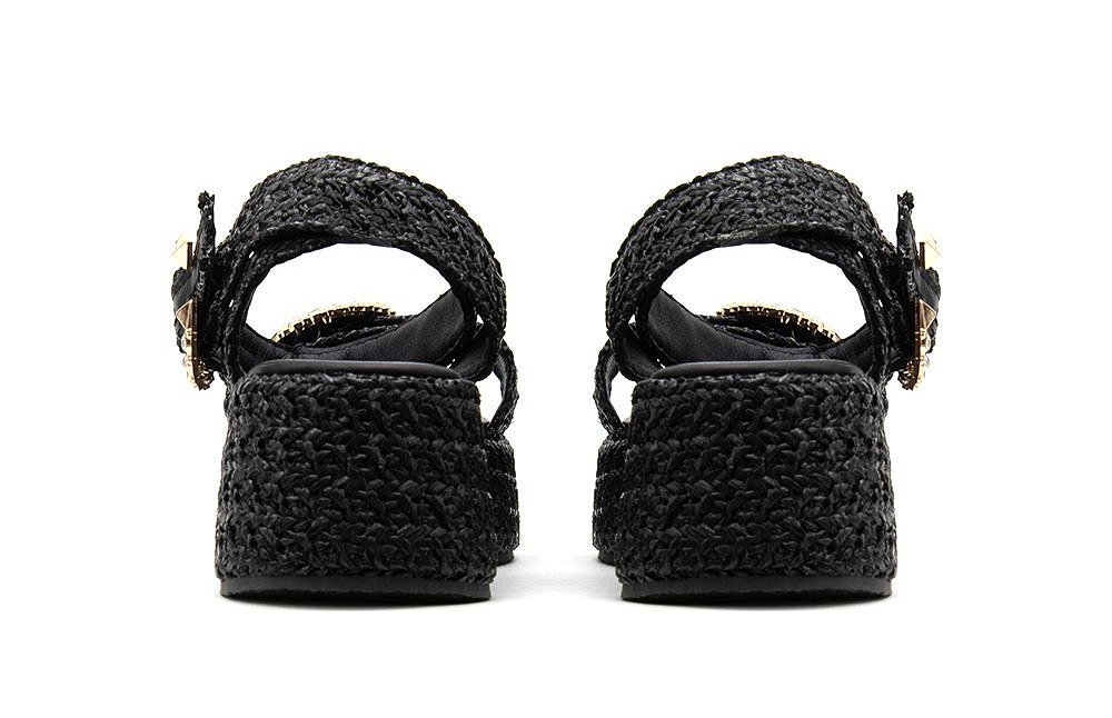 Mariella Fabiani Raffia Strass Flatform Sandal 2505-05