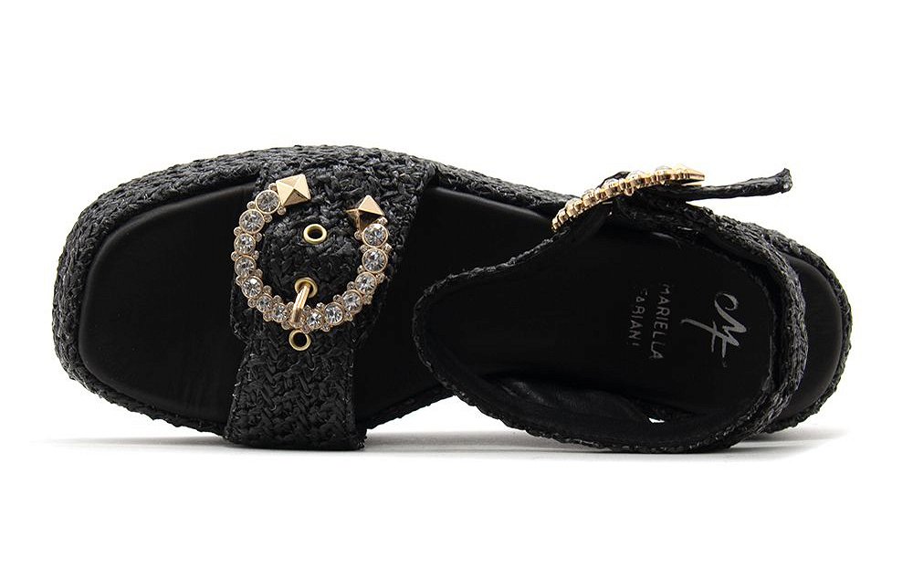 Mariella Fabiani Raffia Strass Flatform Sandal 2505-05