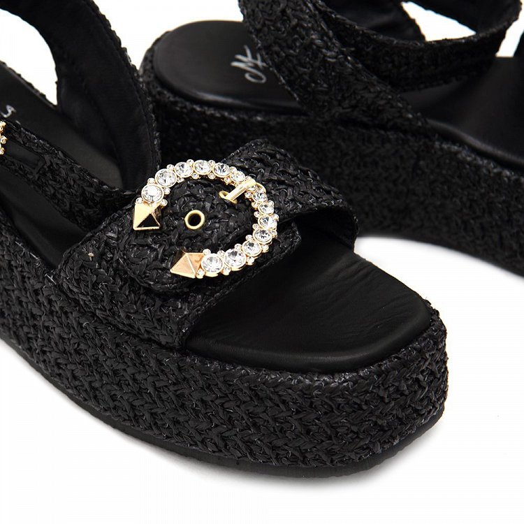 Mariella Fabiani Raffia Strass Flatform Sandal 2505-05