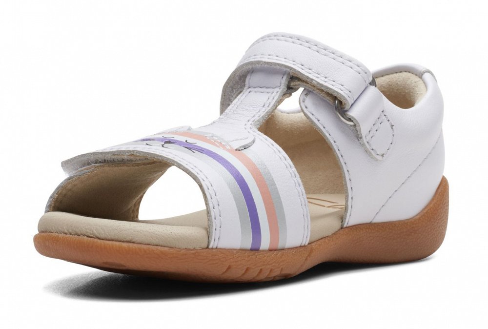 Clarks Kids Zora Beat T 26172427 White Leather