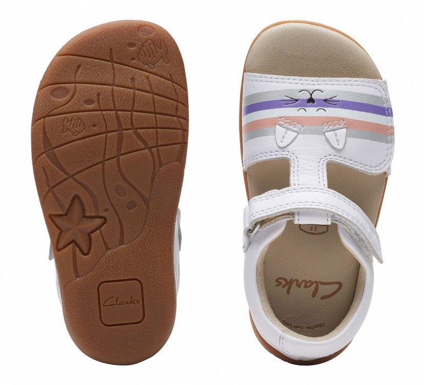 Clarks Kids Zora Beat T 26172427 White Leather
