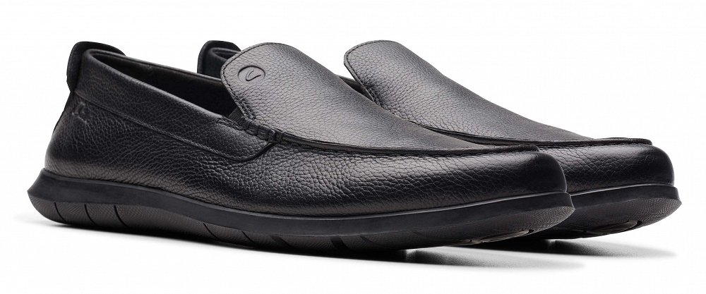 Clarks Ανδρικό Δερμάτινο Loafer Flexway Step 26176952 Black Leather